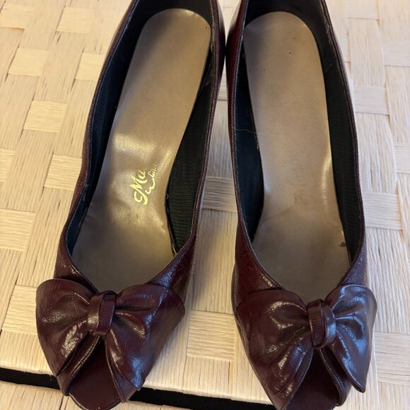 Vintage Mason Shoe Company Red Peeptoe Pumps with Bow - Picture 6 of 6